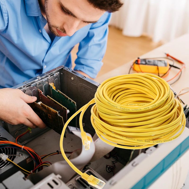 كابل إيثرنت NOLITOY Cat 5E بطول 20 متر، أصفر، RJ45، سريع للغاية، سلك توصيل للمكتب المنزلي - Image 3